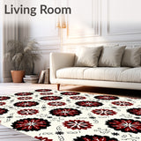 Festive Nordic Snowflake Medallion Tapestry Design(Red)