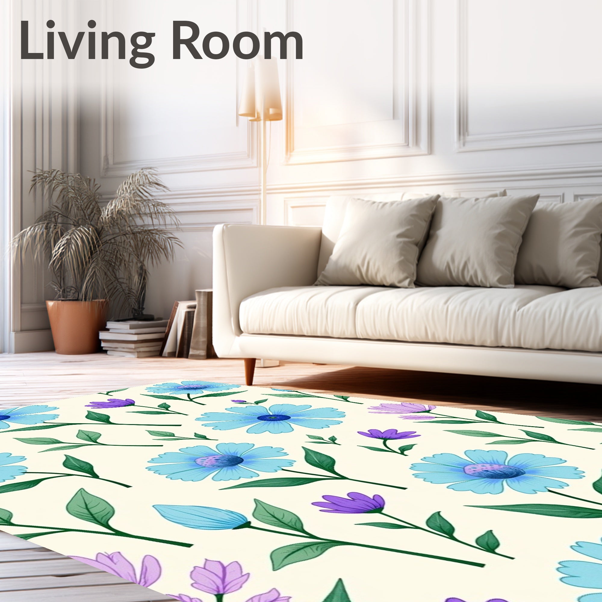 Enchanting Botanical Garden Dreamscape With Delicate Petal (Blue) - ODIKA