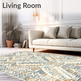 Elegant Beige Grey Interwoven Geometric Animal Inspired Floor(Beige)