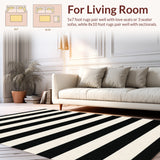Chic Linear Stripe with Bold Contrasting Bands and Modern Graphic Layout(Black)