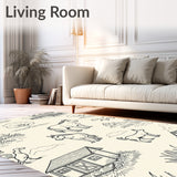 Provincial Ranch Nostalgic Agrarian Sketch(Beige)