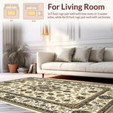 Ultra Soft Area Rug, Non Slip, Stain Resistant, Washable Area Rugs for Living Room, Bedroom, Beige Traditional Non-Slip Living Room Rug(Beige)