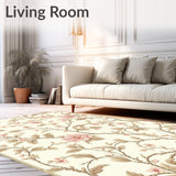 Elegant Botanical Area Non Skid Kitchen Runner with Flair(Beige)