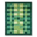 Modern Green Geometric Abstract Area Rug