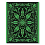 Ornate Emerald Green Leaf Mandala Rug