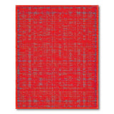 Vibrant Red Geometric Grid Area Rug