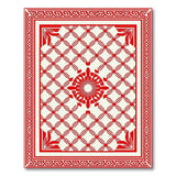 Red Persian Lattice Trellis Area Rug