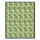 Vintage Green Leaf Red Flower Area Rug