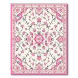 Pink Floral Persian Medallion Rug