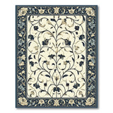 Navy Blue Floral Vine Persian Area Rug