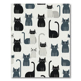 Playful Black Cat Silhouette Area Rug