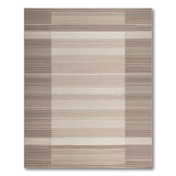 Beige Striped Geometric Area Rug
