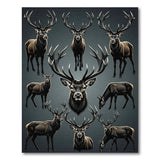 Majestic Red Deer Stag Pattern Area Rug