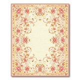 Vintage Pink Peony Floral Border Rug