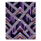 Purple Geometric Staircase Illusion Area Rug