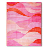 Pink Vibrant Pink Wave Abstract Area Rug