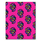 Vibrant Pink Multi-Color Spiral Seahorse Area Rug