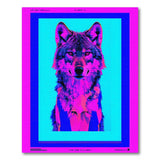 Neon Wolf Portrait Area Rug