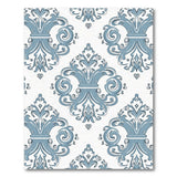 Floral Vintage Elegant Blue Damask Floral Area Rug