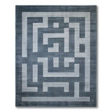 Geometric Modern Blue Geometric Maze Area Rug