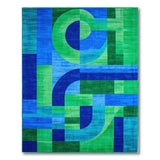 Bold Geometric Blue Teal Area Rug