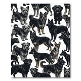 Black German Shepherd Terrier Pattern Area Rug