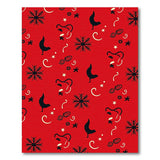 Festive Red Rooster Snowflake Silhouette Rug