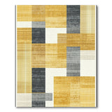 Yellow Gray Geometric Block Area Rug