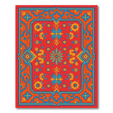 Vibrant Red Persian Floral Rug with Ornate Borders