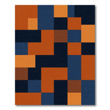 Modern Geometric Orange and Navy Area Rug