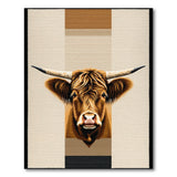 Highland Cow Portrait Rustic Rug