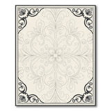 Ornate Floral Line Art Area Rug