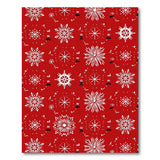 Whimsical Red Snowflake Doodle Area Rug