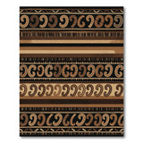 Heritage Tribal Hook Motif Brown Tan Rug