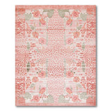 Pink Floral Leopard Medallion Area Rug