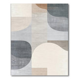 Modern Curved Neutral Area Rug