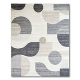 Grey Abstract Modern Grey Geometric Abstract Area Rug