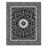 Black and White Traditional Persian Intricate Black White Persian Medallion Rug