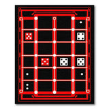 Red Backgammon Board Area Rug