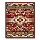 Red Red Southwestern Geometric Diamond Rug