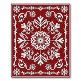 Elegant Red Persian Floral Snowflake Rug