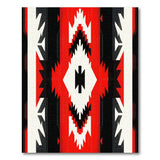 Bold Red Black White Southwestern Geometric Rug