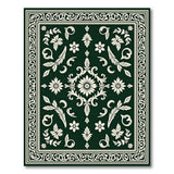 Elegant Green Floral Scroll Area Rug