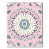 Boho Chic Pink Teal Mandala Floral Area Rug