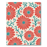 Vibrant Red Gerbera Daisy Floral Area Rug