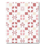 Pink Geometric Modern Area Rug with Ovals Stars