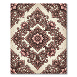 Vintage Pink Floral Damask Floral Vintage Area Rug
