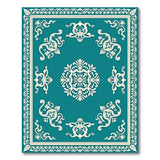 Traditional Persian Ornate Teal Persian Medallion Area Rug