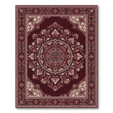 Red Traditional Persian Red Persian Medallion Floral Area Rug