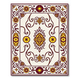 Ornate Red Border Gold Motif Persian Area Rug
